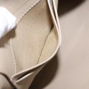 CELINE Pouch Leather Beige Blue gold Auth am9683-11