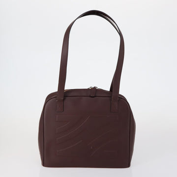 Salvatore Ferragamo Shoulder Bag Leather 3 Set Bordeaux Silver beige Auth am9685 - 0