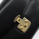 GUCCI Shoulder Bag Leather Black Gold Auth am9688-17