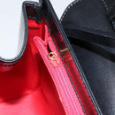 GUCCI Shoulder Bag Leather Black Gold Auth am9688-22