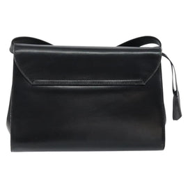 GUCCI Shoulder Bag Leather Black Gold Auth am9688 - 0