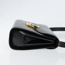 GUCCI Shoulder Bag Leather Black Gold Auth am9688-3