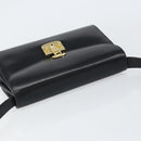 GUCCI Shoulder Bag Leather Black Gold Auth am9688-6