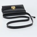 GUCCI Shoulder Bag Leather Black Gold Auth am9688-7