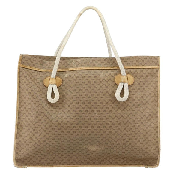 GUCCI Micro GG Supreme Tote Bag PVC Beige Gold Auth am9689