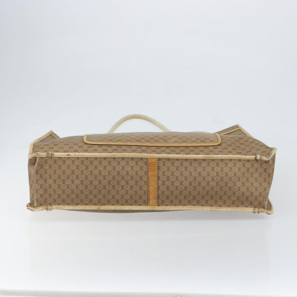 GUCCI Micro GG Supreme Tote Bag PVC Beige Gold Auth am9689