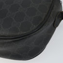 GUCCI GG Supreme Web Sherry Line Clutch Bag Black Gold 156 01 034 Auth am9691-15