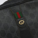 GUCCI GG Supreme Web Sherry Line Clutch Bag Black Gold 156 01 034 Auth am9691-17