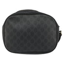 GUCCI GG Supreme Web Sherry Line Clutch Bag Black Gold 156 01 034 Auth am9691-2