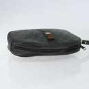 GUCCI GG Supreme Web Sherry Line Clutch Bag Black Gold 156 01 034 Auth am9691-5