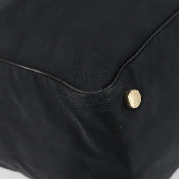 CHANEL New Travel Line Tote Bag Nylon Black gold CC Auth am9694