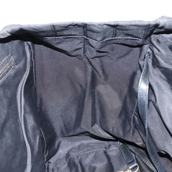 CHANEL New Travel Line Tote Bag Nylon Black gold CC Auth am9694