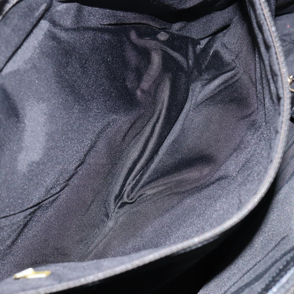 CHANEL New Travel Line Tote Bag Nylon Black gold CC Auth am9694