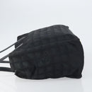 CHANEL New Travel Line Tote Bag Nylon Black gold CC Auth am9694-4