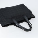 CHANEL New Travel Line Tote Bag Nylon Black gold CC Auth am9694-6