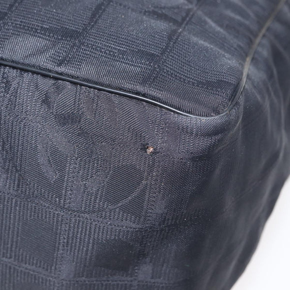 CHANEL New Travel Line Tote Bag Nylon Black gold CC Auth am9695