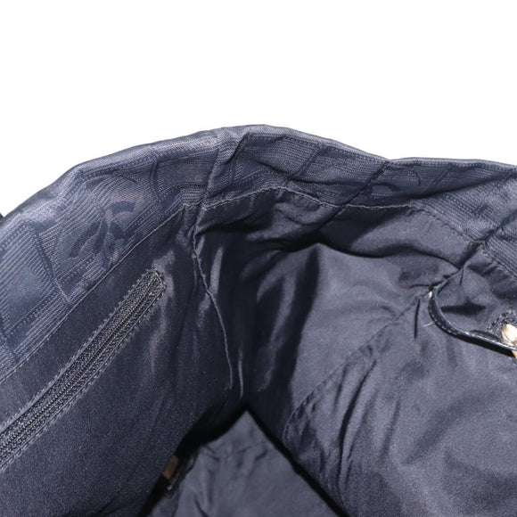 CHANEL New Travel Line Tote Bag Nylon Black gold CC Auth am9695