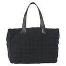 CHANEL New Travel Line Tote Bag Nylon Black gold CC Auth am9695-13