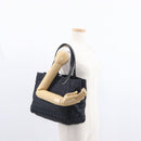 CHANEL New Travel Line Tote Bag Nylon Black gold CC Auth am9695-22