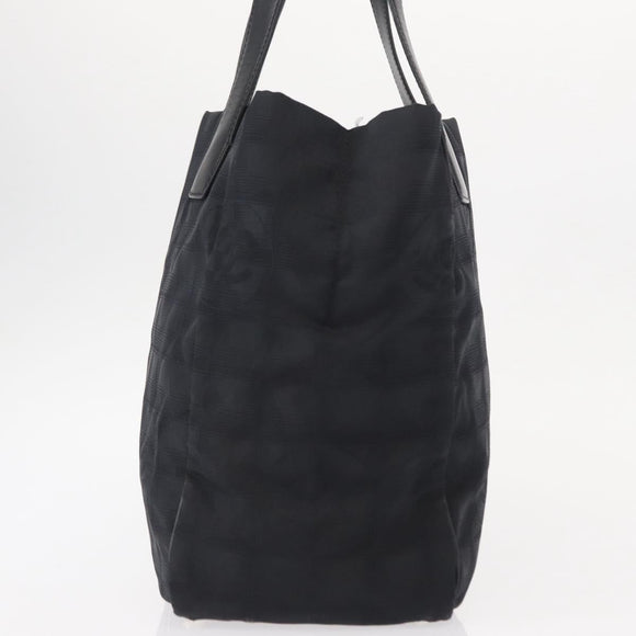 CHANEL New Travel Line Tote Bag Nylon Black gold CC Auth am9695