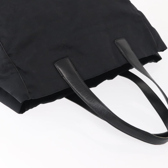 CHANEL New Travel Line Tote Bag Nylon Black gold CC Auth am9695