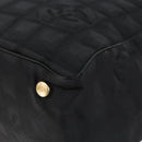 CHANEL New Travel Line Tote Bag Nylon Black gold CC Auth am9696-15