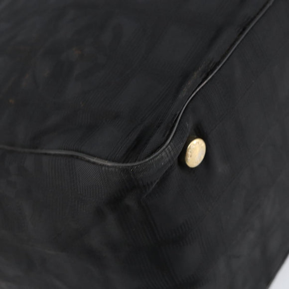 CHANEL New Travel Line Tote Bag Nylon Black gold CC Auth am9696
