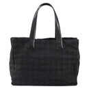 CHANEL New Travel Line Tote Bag Nylon Black gold CC Auth am9696-13