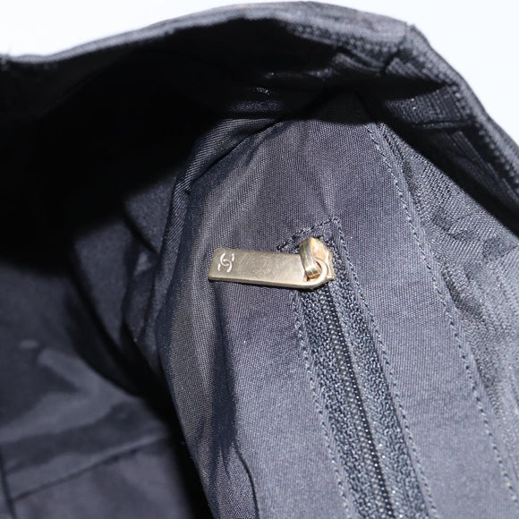 CHANEL New Travel Line Tote Bag Nylon Black gold CC Auth am9696