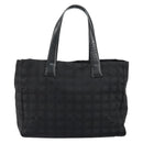 CHANEL New Travel Line Tote Bag Nylon Black gold CC Auth am9696-2