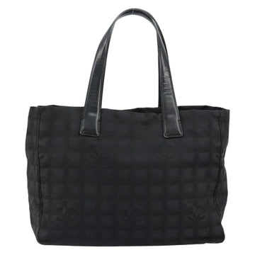 CHANEL New Travel Line Tote Bag Nylon Black gold CC Auth am9696 - 0