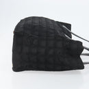 CHANEL New Travel Line Tote Bag Nylon Black gold CC Auth am9696-3