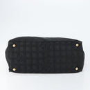 CHANEL New Travel Line Tote Bag Nylon Black gold CC Auth am9696-5