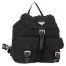 PRADA Backpack Nylon Black Silver Auth am9697-1