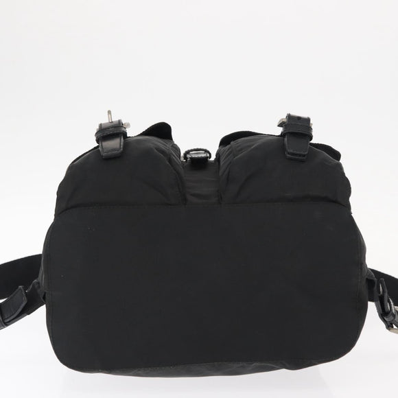 PRADA Backpack Nylon Black Silver Auth am9697