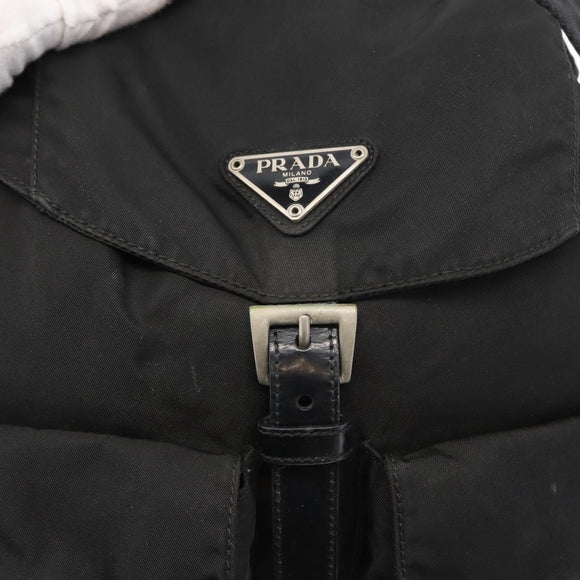PRADA Backpack Nylon Black Silver Auth am9697
