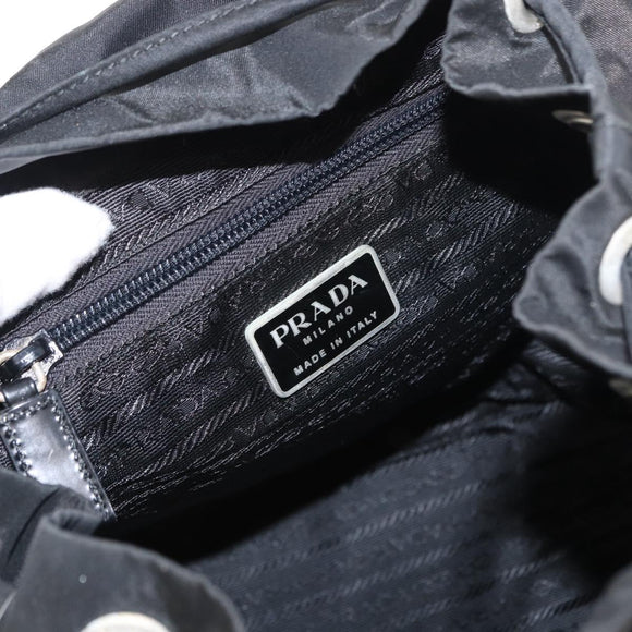 PRADA Backpack Nylon Black Silver Auth am9697