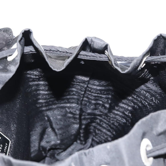 PRADA Backpack Nylon Black Silver Auth am9697