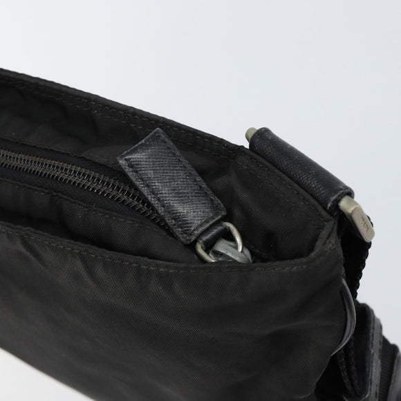 PRADA Shoulder Bag Nylon Black Silver Auth am9698