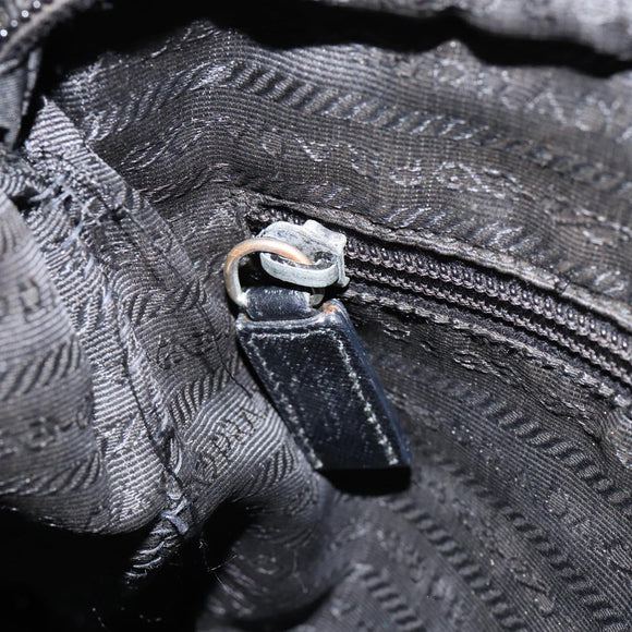 PRADA Shoulder Bag Nylon Black Silver Auth am9698