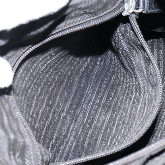PRADA Shoulder Bag Nylon Black Silver Auth am9698
