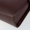 CARTIER Must Line Clutch Bag Leather Bordeaux Gold Auth am9700-10