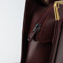 CARTIER Must Line Clutch Bag Leather Bordeaux Gold Auth am9700-13