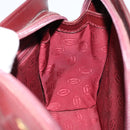CARTIER Must Line Clutch Bag Leather Bordeaux Gold Auth am9700-18