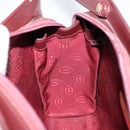 CARTIER Must Line Clutch Bag Leather Bordeaux Gold Auth am9700-19