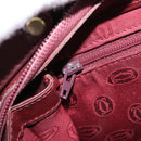 CARTIER Must Line Clutch Bag Leather Bordeaux Gold Auth am9700-20