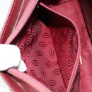 CARTIER Must Line Clutch Bag Leather Bordeaux Gold Auth am9700-21