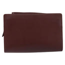 CARTIER Must Line Clutch Bag Leather Bordeaux Gold Auth am9700-3