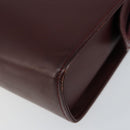 CARTIER Must Line Clutch Bag Leather Bordeaux Gold Auth am9700-8