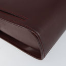 CARTIER Must Line Clutch Bag Leather Bordeaux Gold Auth am9700-9